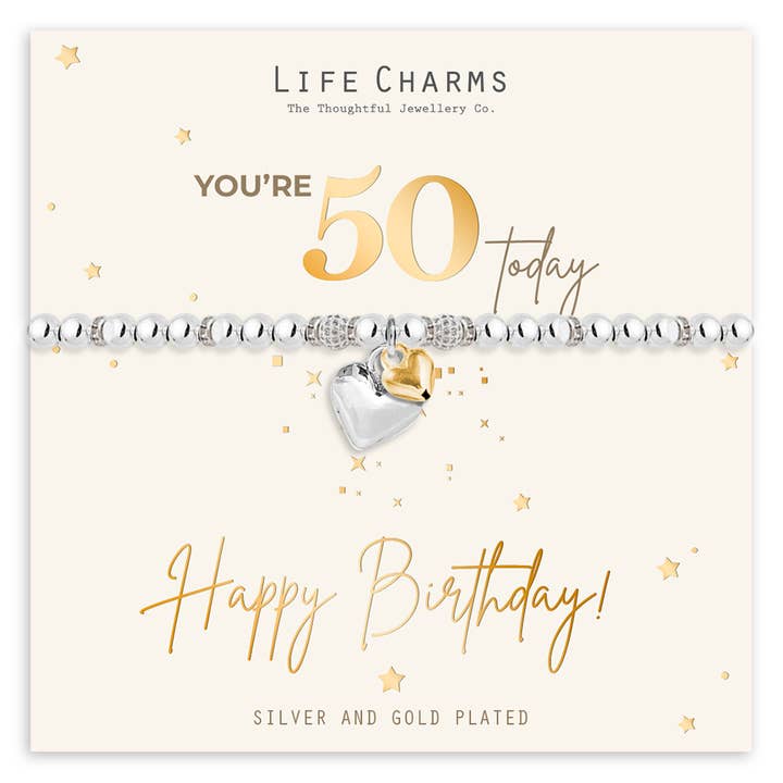 Happy 50th Birthday Charm Bracelet for wholesale by Life Charms