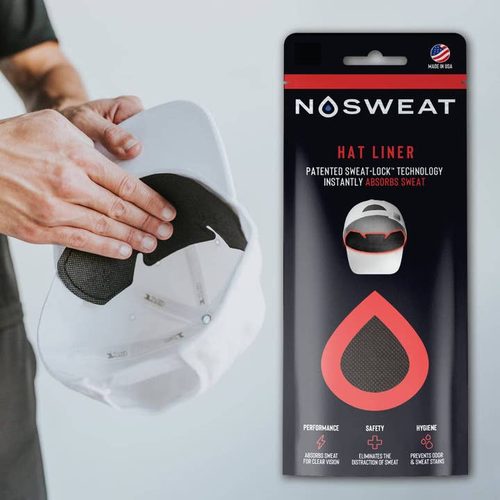 NoSweat - Wholesale Sports Headband - Unisex - White & Black Sweat Liners - Patented SweatLock™2