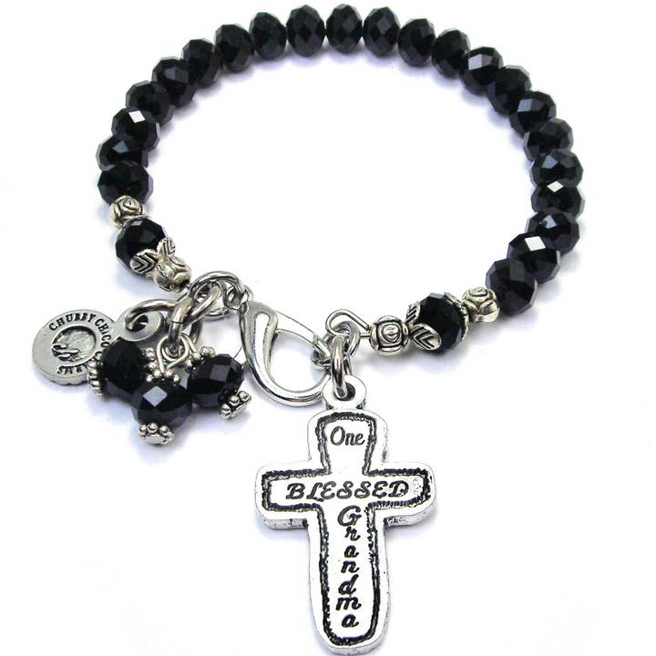 Chubby Chico Charms - Wholesale Charm/Dangle Bracelet - One Blessed Grandma Splash Of Color Crystal Bracelet