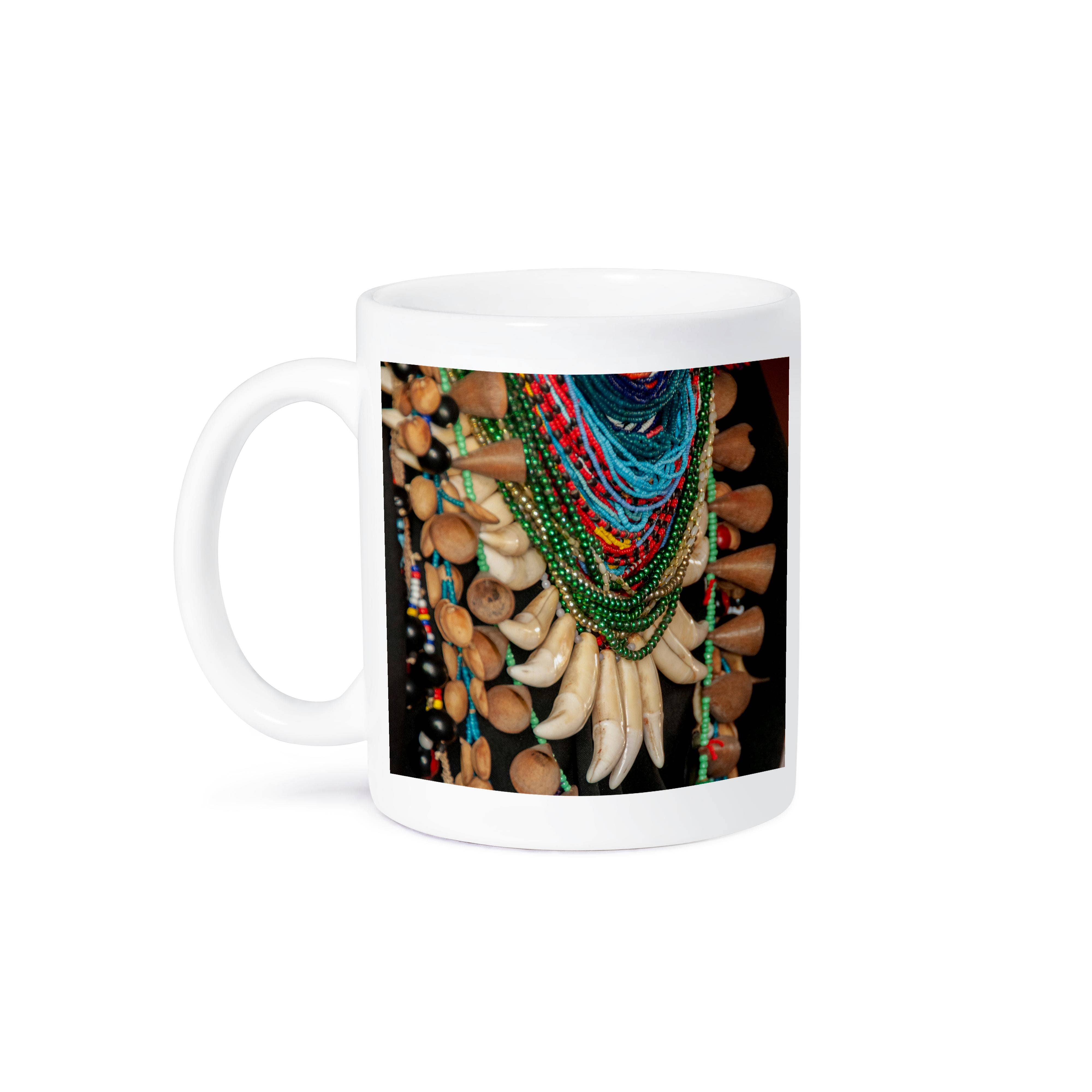 3dRose - Wholesale Coffee Mug - 3dRose, Regalia of Amazon jungle shaman features jaguar teeth and beads., Mug8