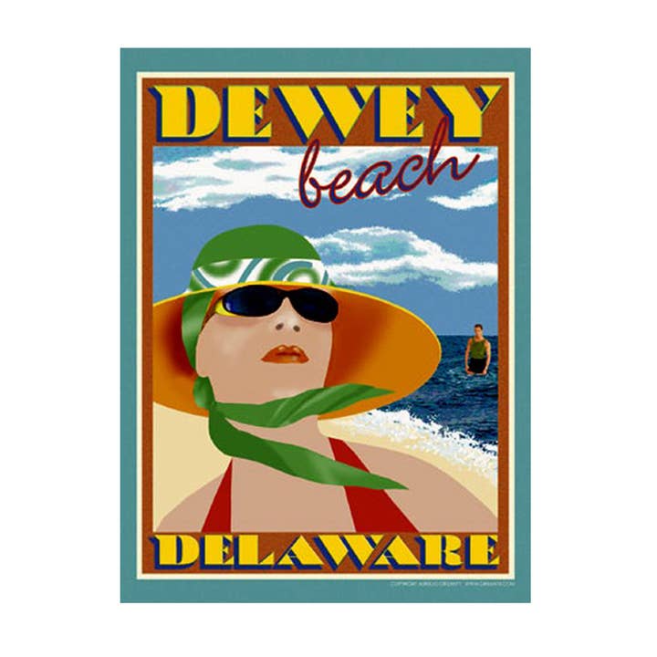 Dewey Beach Delaware Art Poster for wholesale by Beach Town Posters