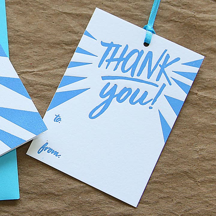 Tag de agradecimento - conjunto de 8 por atacado de Sky of Blue Cards