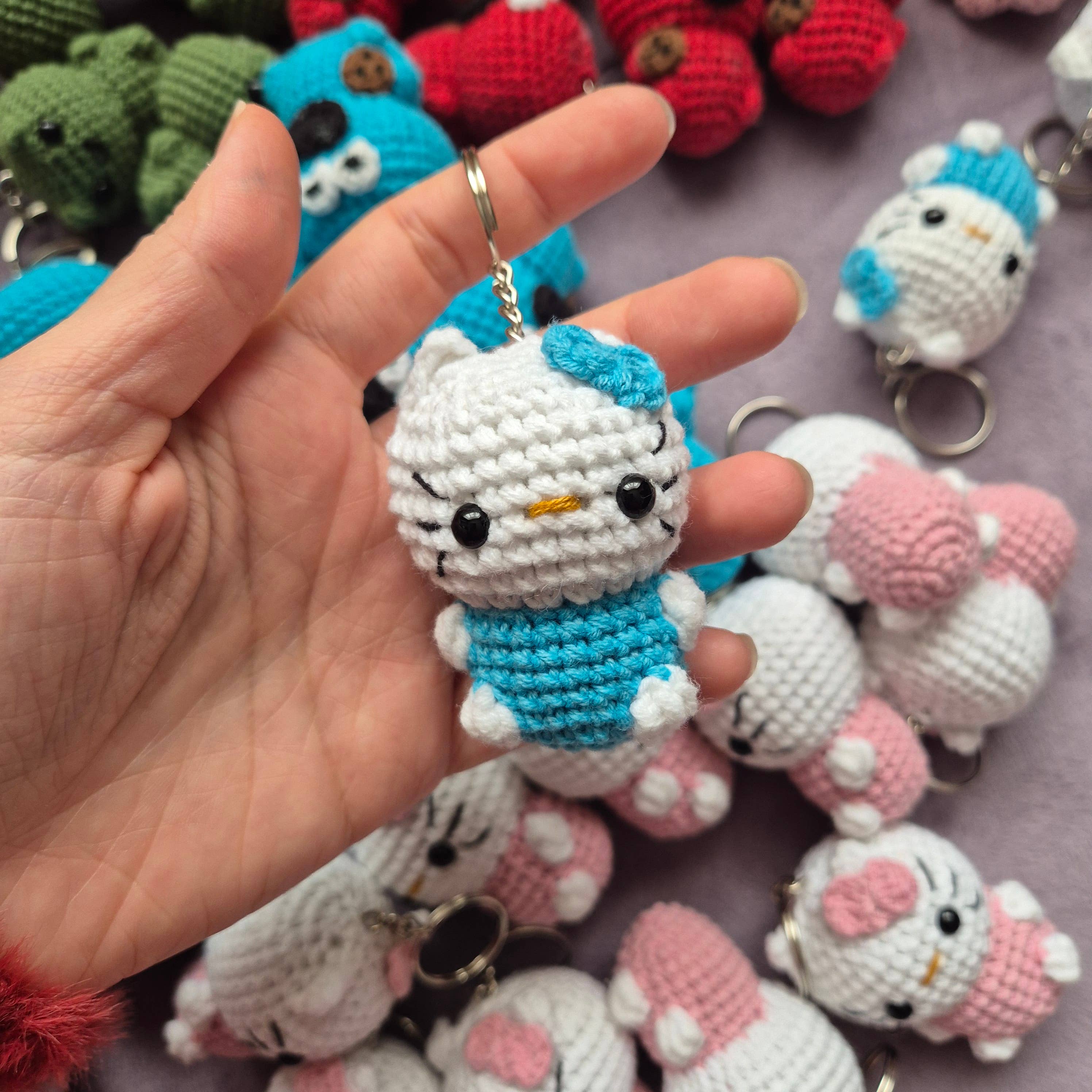 despinacrafting – Porta-chaves - Unissexo por atacado – Chaveiro Amigurumi de Crochê em tamanho de dedo, Brinquedo de Pelúcia16