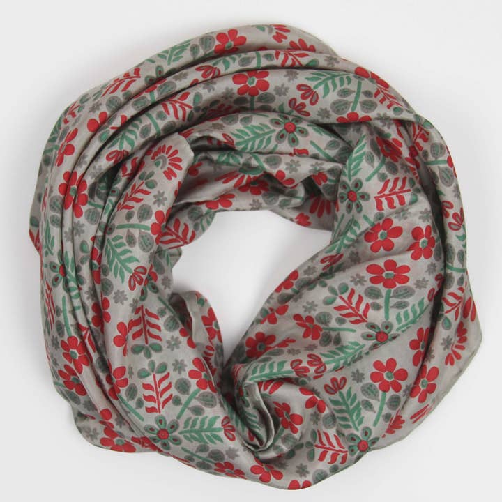 Les Belles Vagabondes - Wholesale Head Scarf - Women's - Square Silk Nina Red1