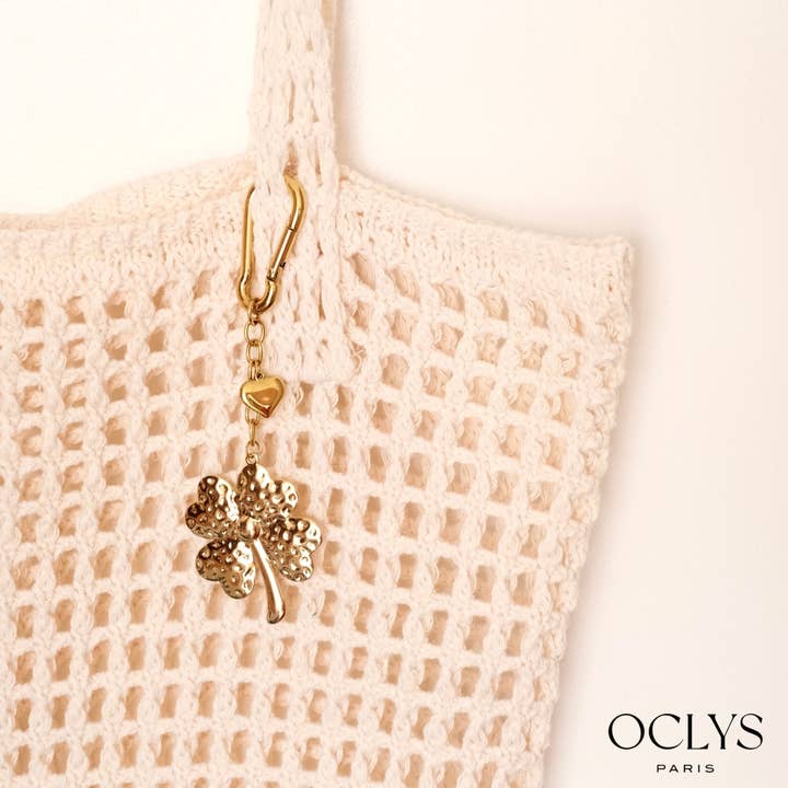 Stainless steel clover keychain for wholesale by Oclys