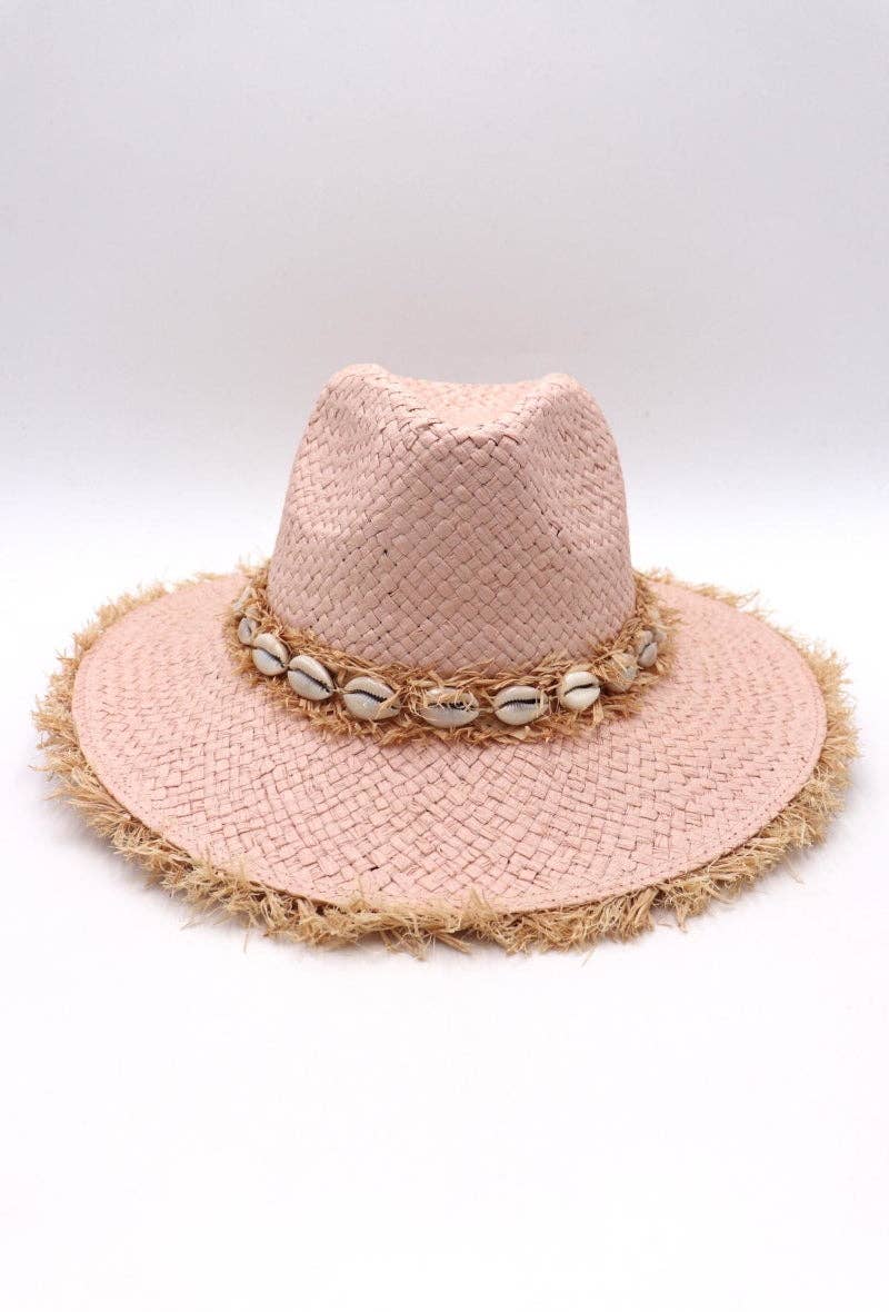 LIL' MOON - Venta al por mayor Sombrero de paja - Mujer - Sombrero con bordes deshilachados y conchas ajustable, talla única12