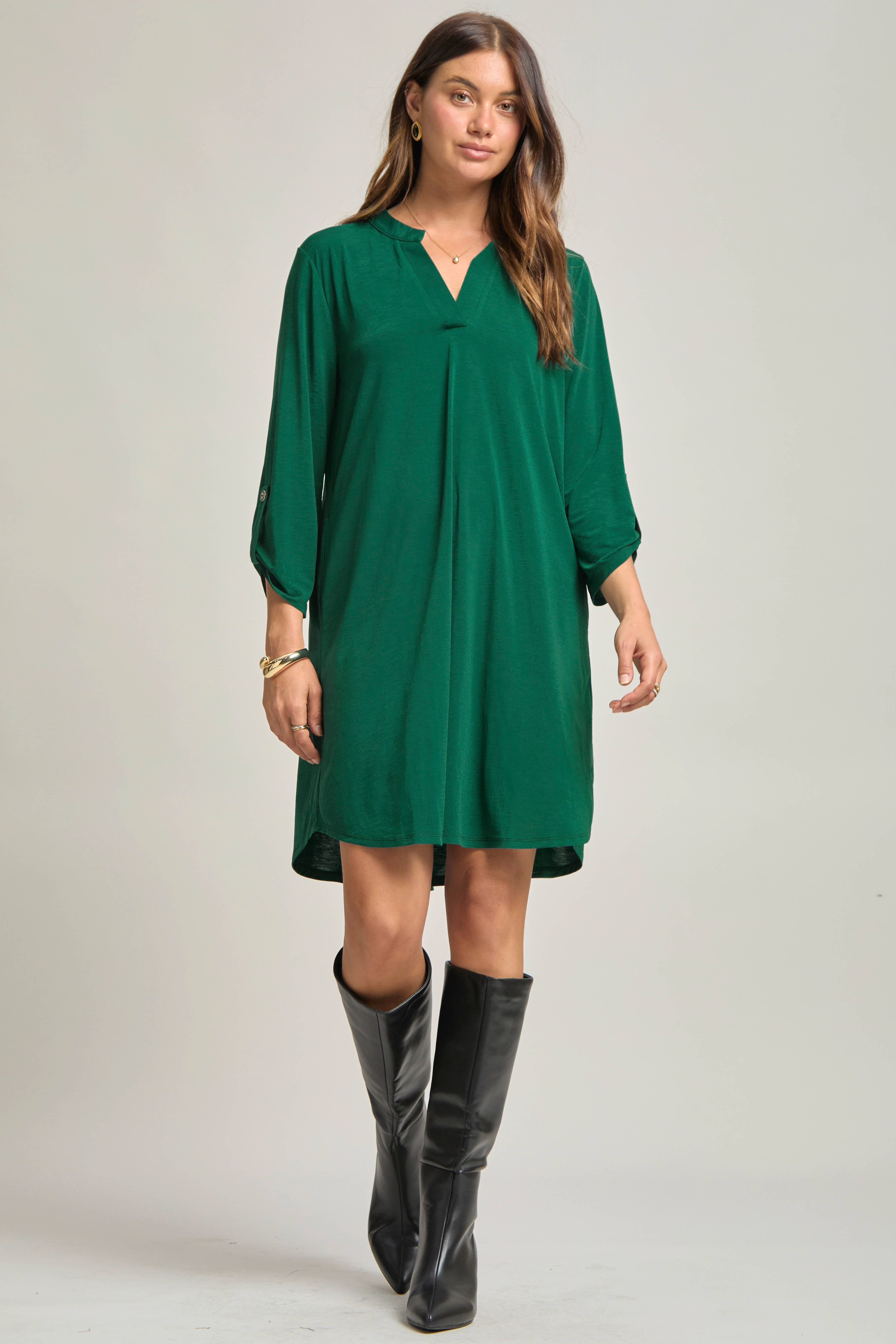 Dear Scarlett - Wholesale Dress - Women's - Solid A line 3/4 Sleeve Dress11