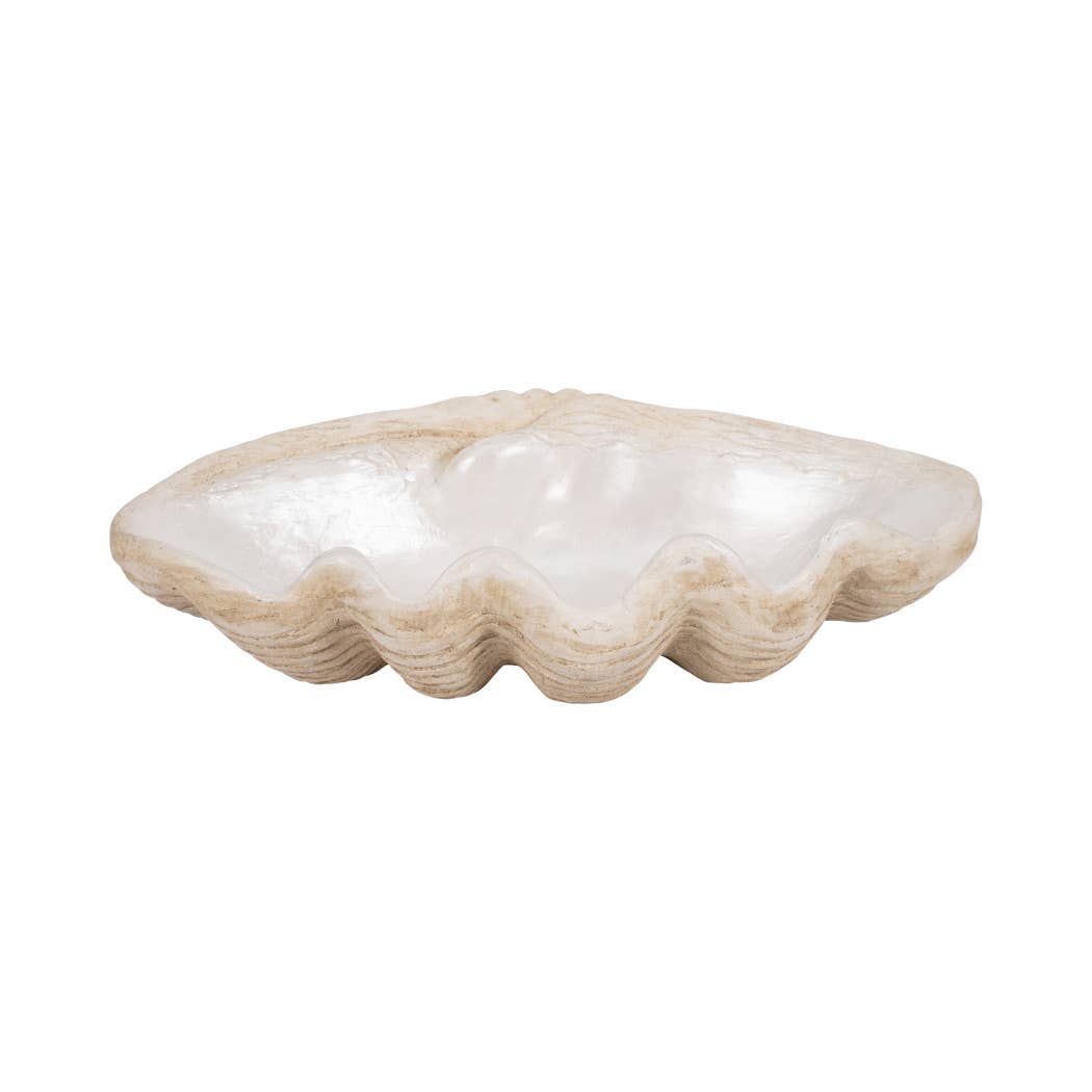 Sagebrook Home - Wholesale Decorative Plate/Dish/Bowl - Decorative Bowl - Ivory Resin Coastal Wavy Rim, 16 in.4