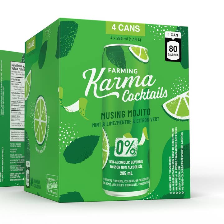 Musing Mojito - Mint and Lime (4 pack) for wholesale by Farming Karma Fruit Co. Ltd