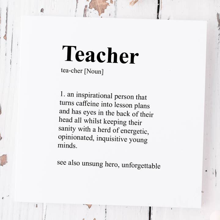 Cartão de Saudação de Definição de Professor por atacado de The Crafty Giraffe