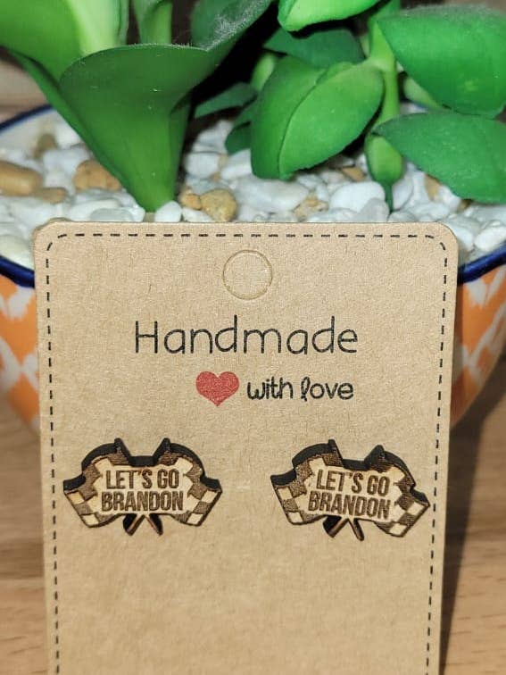 Lass uns gehen Brandon Ohrstecker mit doppelter Flagge für den Großhandel von 432 Customs