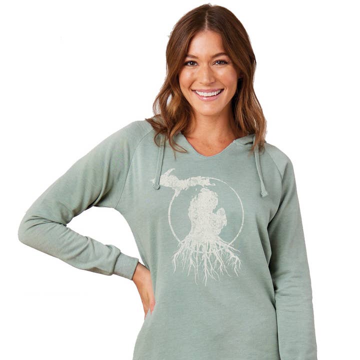 MI Roots - Ladies' Beach Fleece for wholesale by rooted in michigan