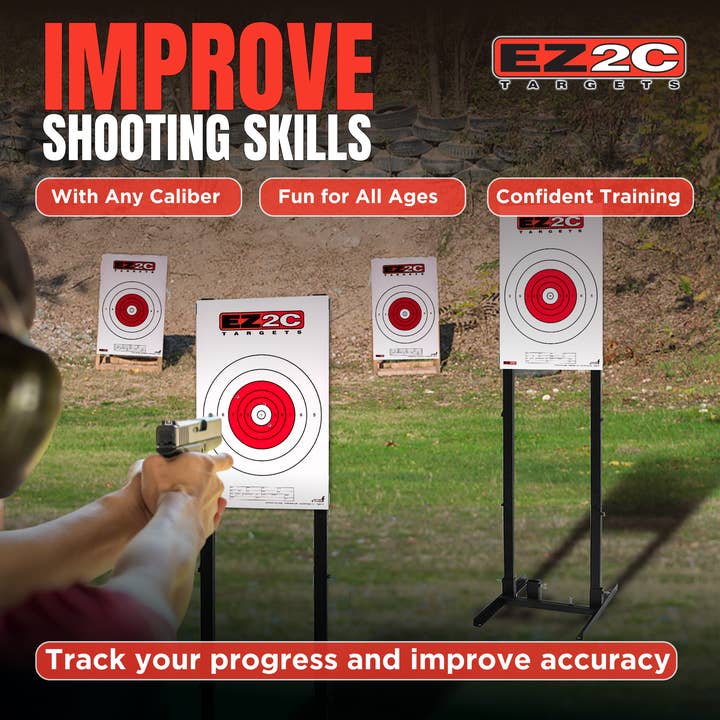 EZ2C Targets - Wholesale Sporting Accessories - 25 EZ2C Targets Style 12: Paper Targets for Shooting Range B16 USA MADE 11"x17" Pad of 255