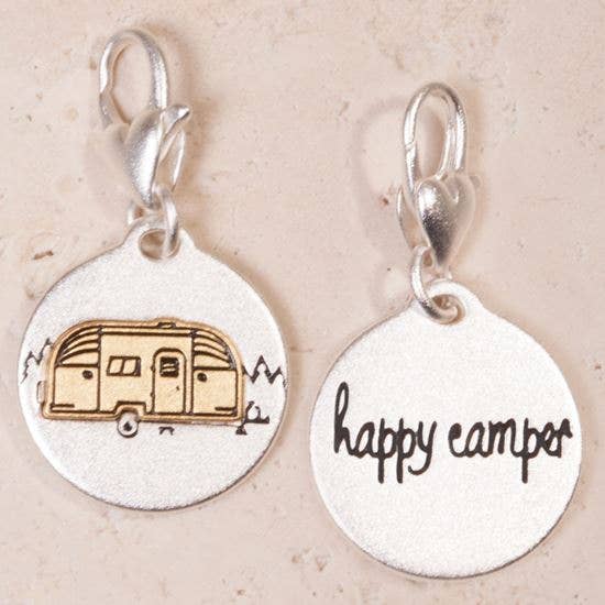 Camper “go Outside”- Silver 2-tone Medallion (Ppk) for wholesale by Amanda Blu