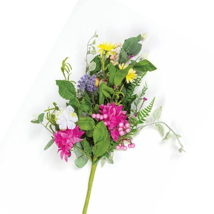 Blandad blomspray med eukalyptusskidor och bär, 20 tum, HW för wholesale av KMI International Corp.