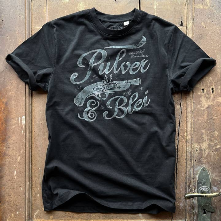 Old Gun - Klassisches T-Shirt Schwarz for wholesale by Pulver Blei