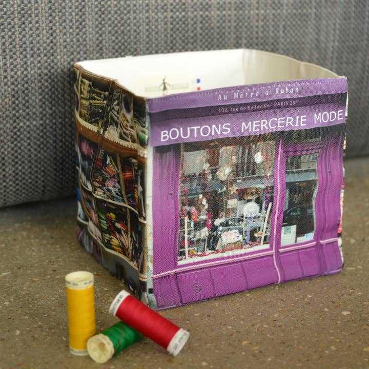 Maron Bouillie - Wholesale Storage Bin - Paris Mercerie Au Meter à Ribbon Storage Basket