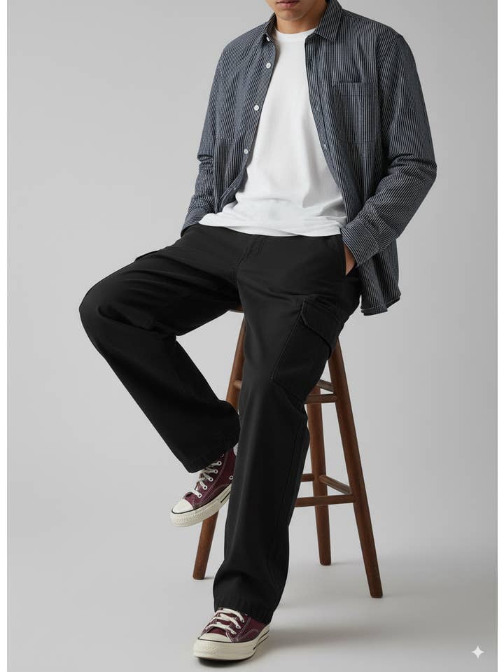 HB-2023 SCHWARZ HAWKSBAY NEUE HERREN CARGO TWILL STRETCH HOSE für den Großhandel auf Faire2