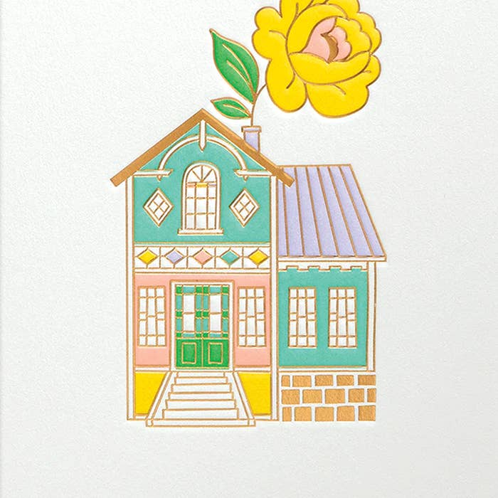 NOUVELLE MAISON CARTE DE VŒUX NOUVELLE MAISON 4,25" x 5,5" pour la vente par Calypso Cards LLC