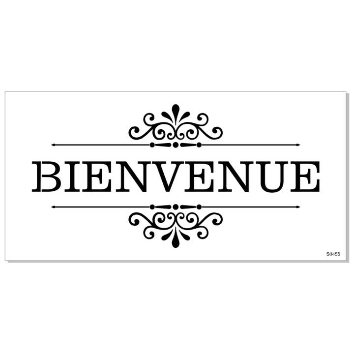 S0455 Bienvenue - 2 Sizes Available for wholesale by Muddaritaville Studio