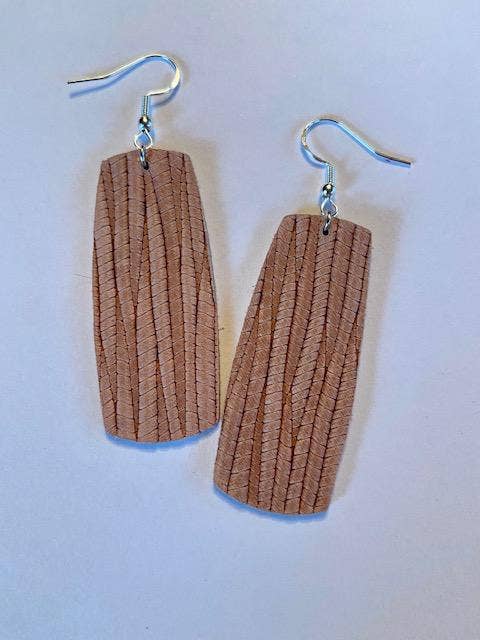 Blush Textured Bar Earrings for wholesale by K Leather Designs