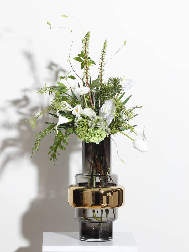 XXL GOLD Retro Design Glass Vase 18k: Tyl46Go for wholesale by Element Accessories USA