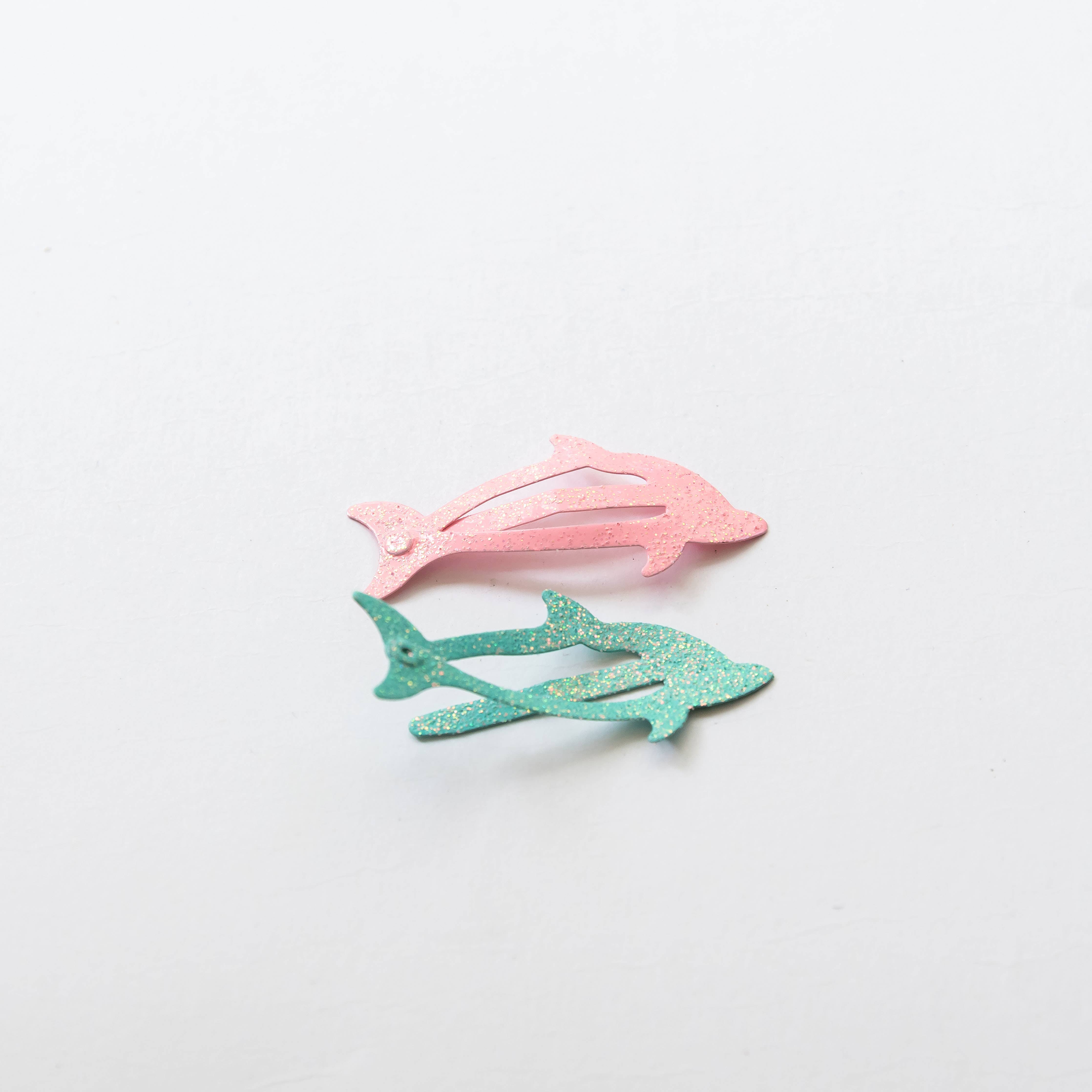 Tangle Shiny Stars – Großhandel Haarclip – Kinder – Metal-Haarspangen mit glitzernden Baby-Delfinen2