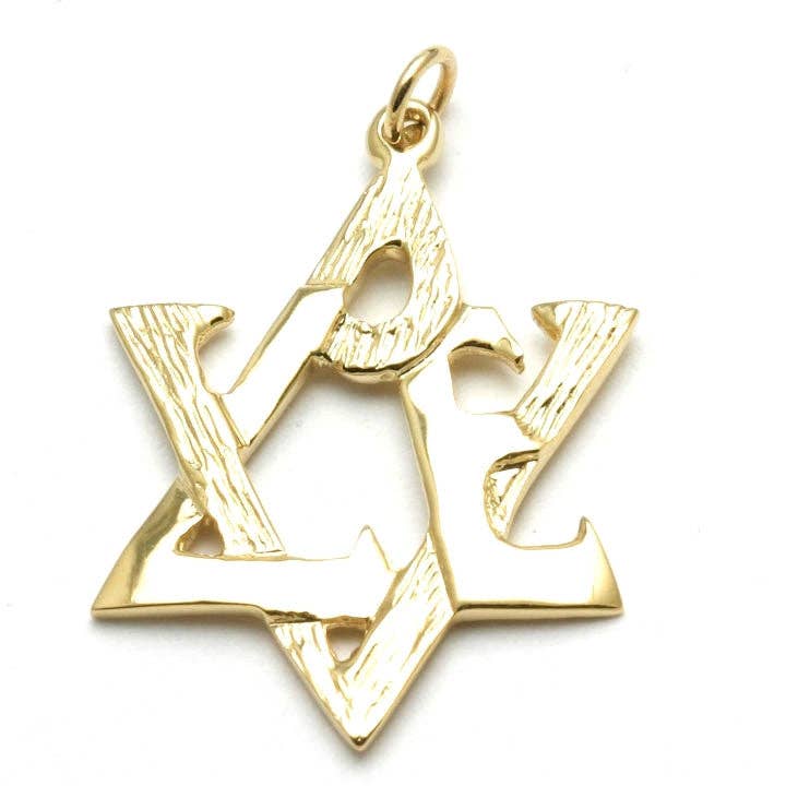 14k geelgouden Star of David Love-hanger voor wholesale door Bareket Fine Jewelry