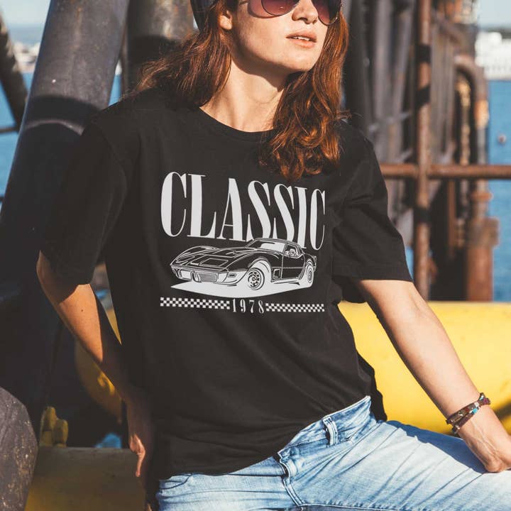 Classic Car Graphic T-Shirt | Vintage Racing Tee | Retro Mus for wholesale by Achitopia