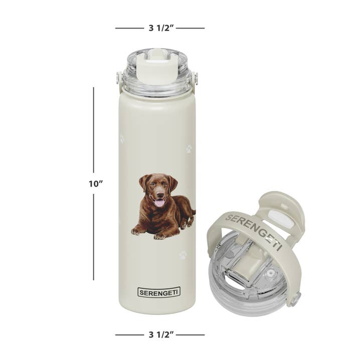 E&S Pets - Vente Bouteilles d'eau - Bouteille d'eau en acier inoxydable Labrador chocolat - 710 ml5