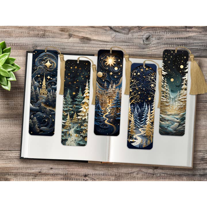 Winter Forest - Christmas Metal Bookmarks for wholesale by The Corner Shop