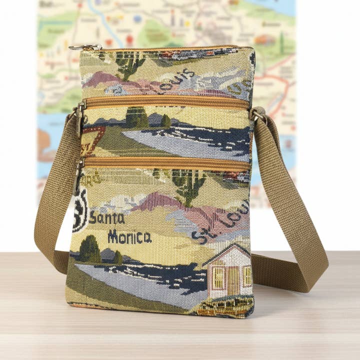 Vintage Route 66 High Quality Tapestry Crossbody Bag for wholesale by Dony Corp