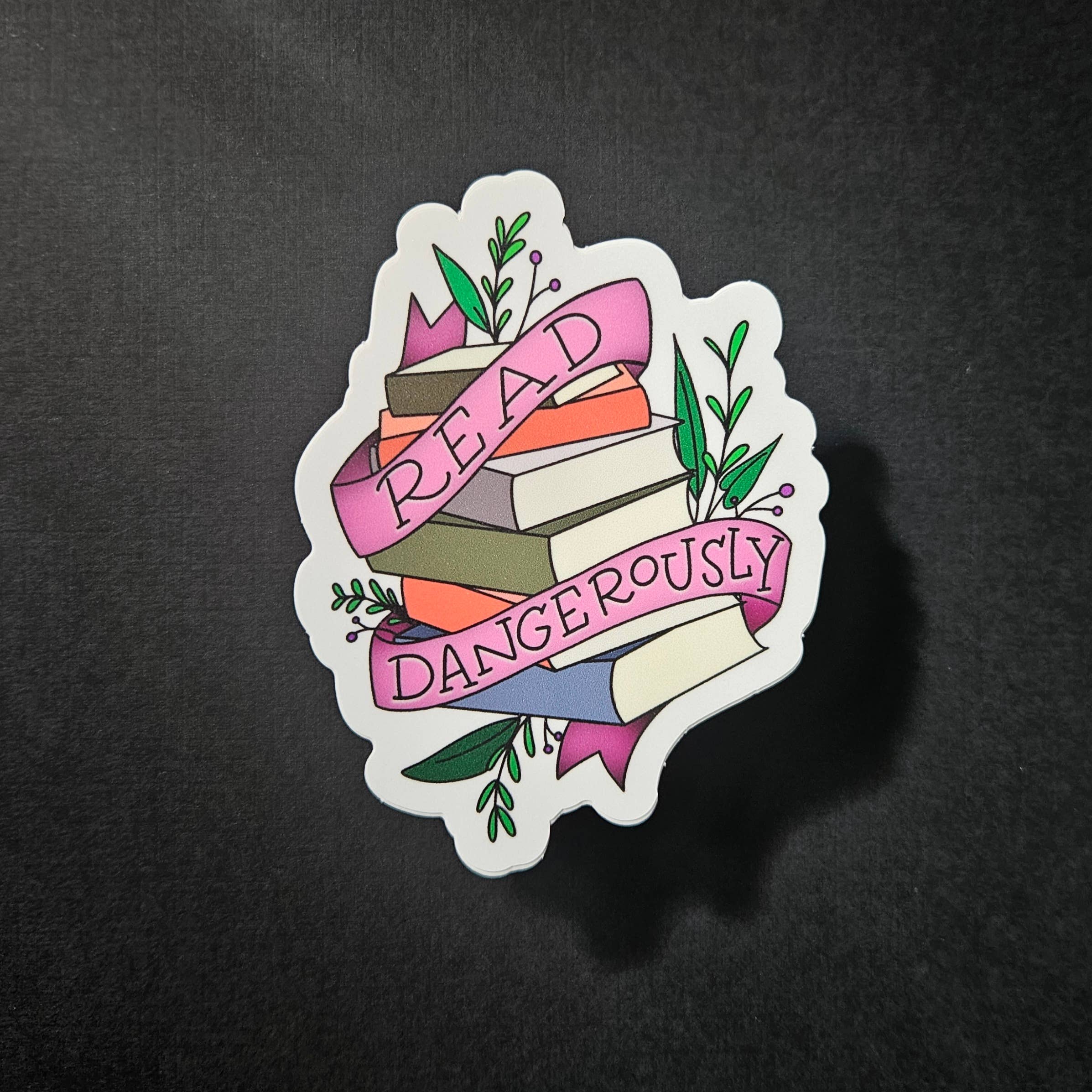 Nerd Lady Designs - Wholesale Phone & Laptop Stickers - Read Dangerously Botanical Sticker4