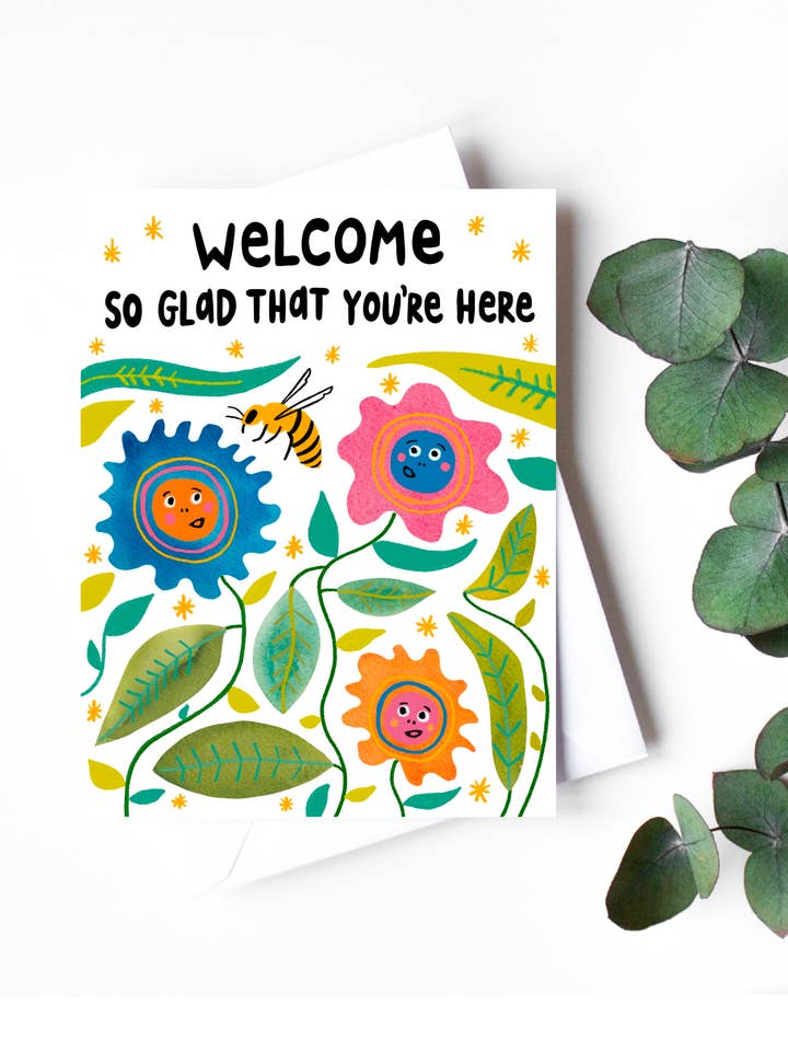 Welcome so glad that you're here - Greeting Card for wholesale by One Lane Road