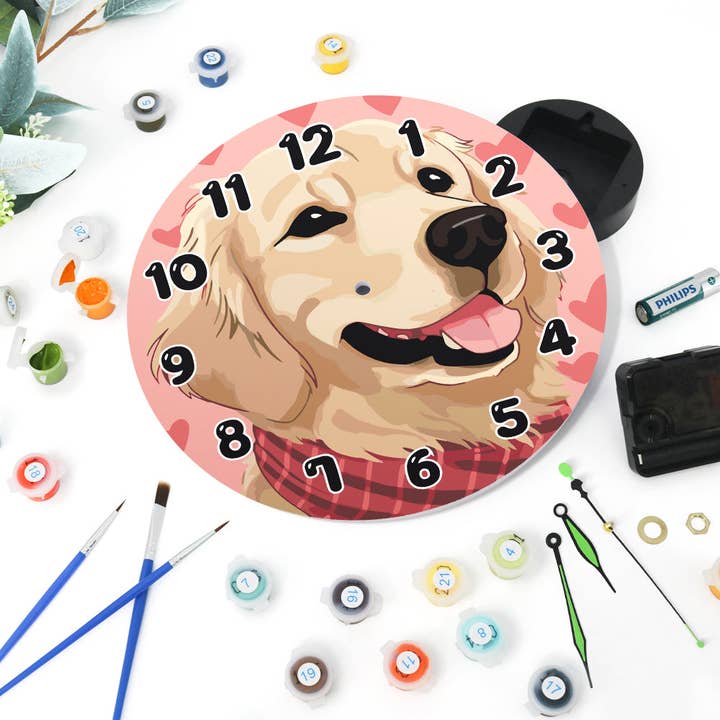 Paint Your Numbers - Wholesale DIY Craft Kit - Paint the Moment – Golden Pup Clock Kit11