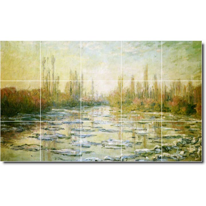 Claude Monet 'The Ice Floes' Wall Tile Mural for wholesale by Picture-Tiles.com