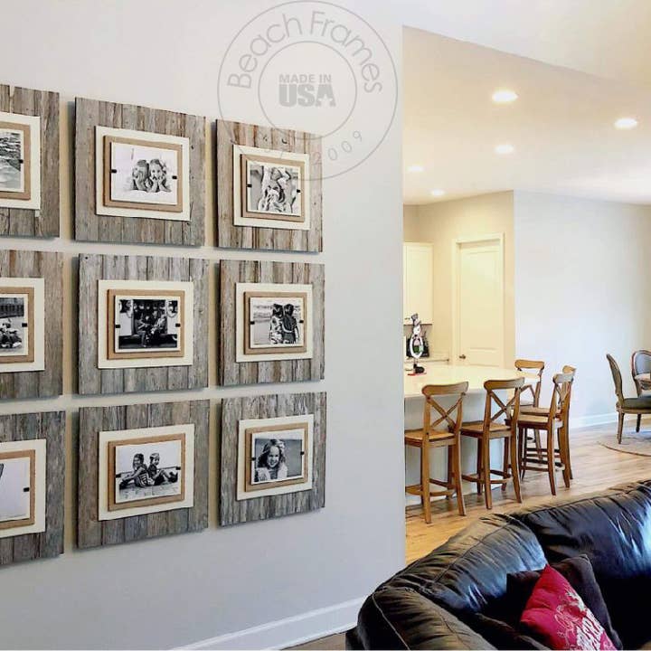 Beach Frames LLC – Engroshandel Billedramme – A1 Moderne ramme i bondegårdsstil m/ creme- og burlap-bagplader5