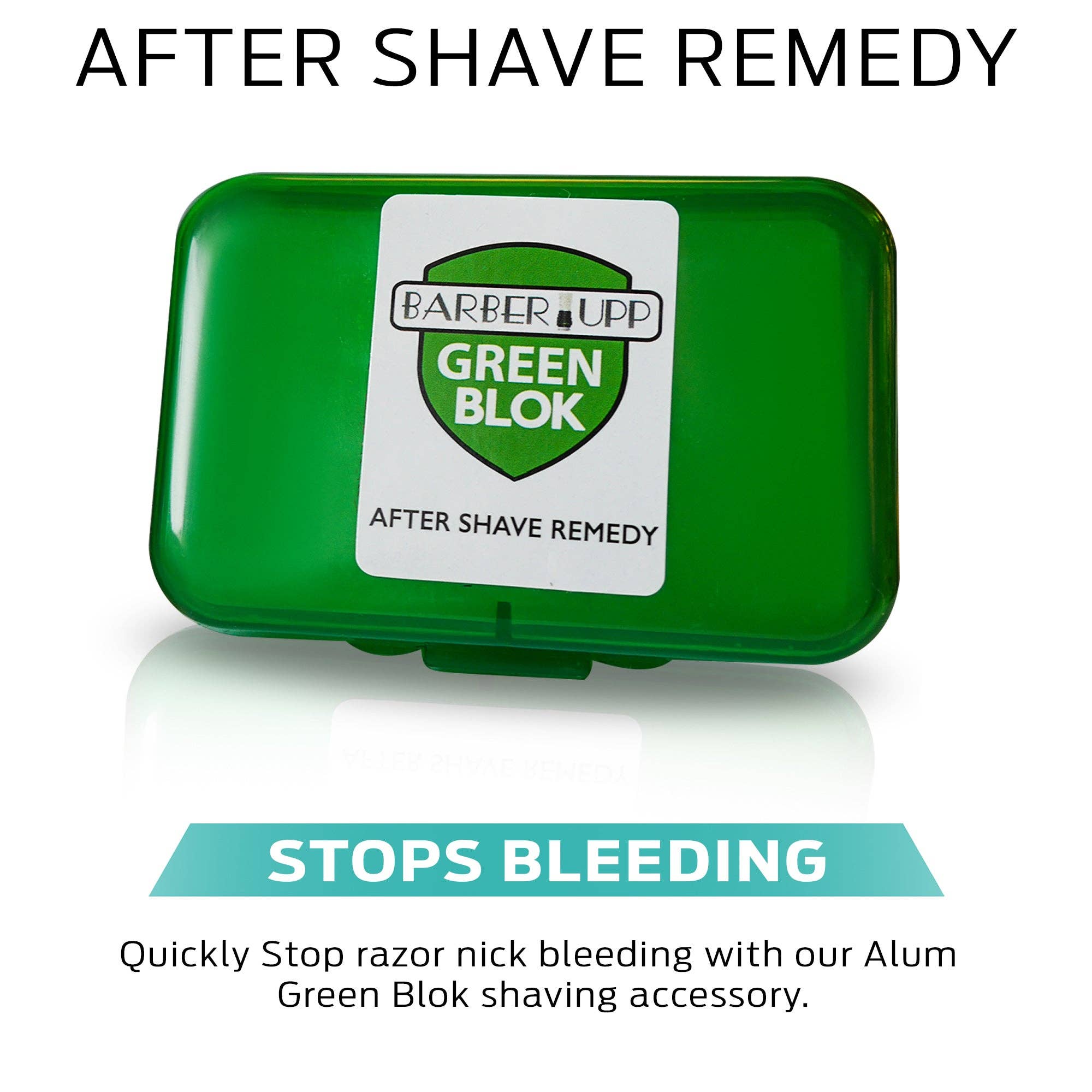 BarberUpp - Wholesale Aftershave - Men's - BarberUpp Alum Block, After Shave,100% Alum, Shaving Accessory, (3.5 oz / 100 grams) Storage Case Included,Styptic skin soothing Alum Green Blok.1