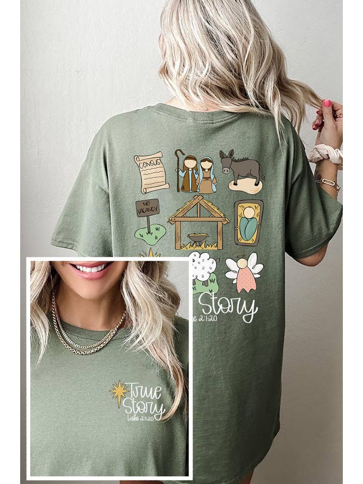 COLORBEAR - Wholesale T-Shirt (Graphic) - Unisex - TRUE STORY NATIVITY HEAVY COTTON TEE