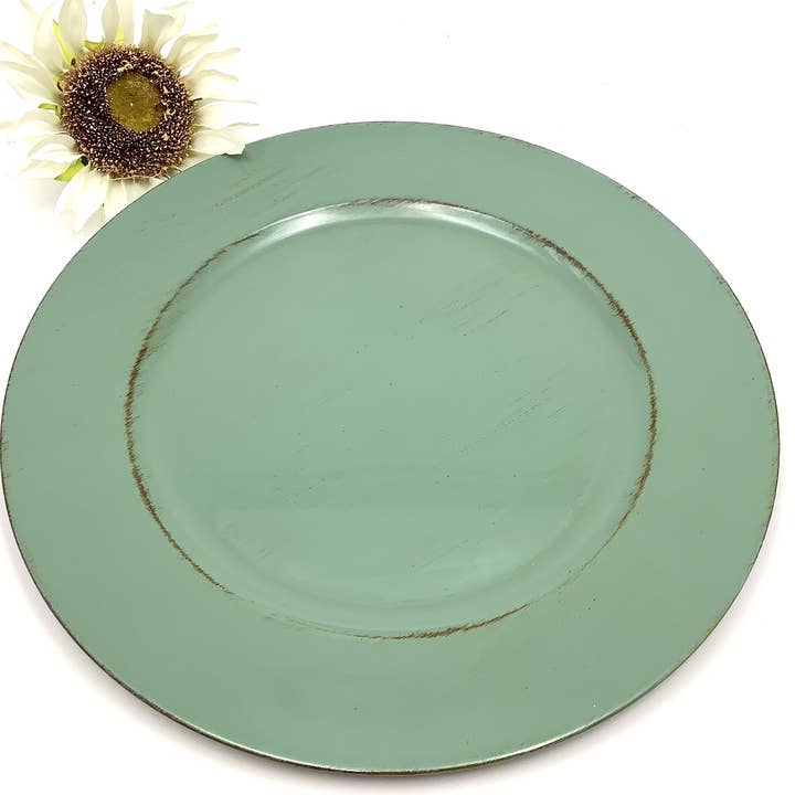 All Little Cute Things - Wholesale Charger plate - Charger Plate Moss Sage Green Serving Platter 12 inch2