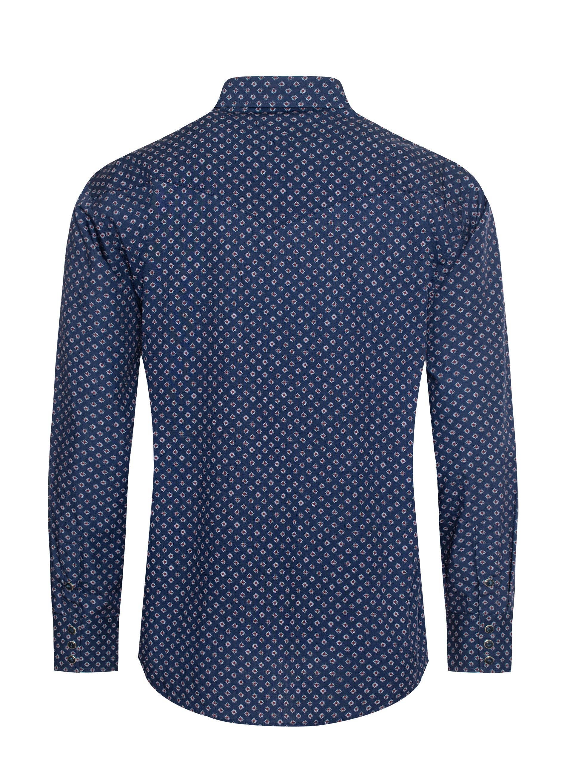 Rodeo Clothing - Wholesale Button Down Shirt - Men's - Men's Western Pearl Snap Print Shirt - PS100L-10841