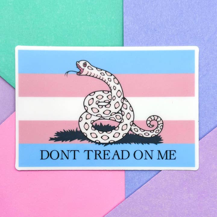 Don't Tread On Me Trans Flag Sticker for wholesale by MarshyNoodle
