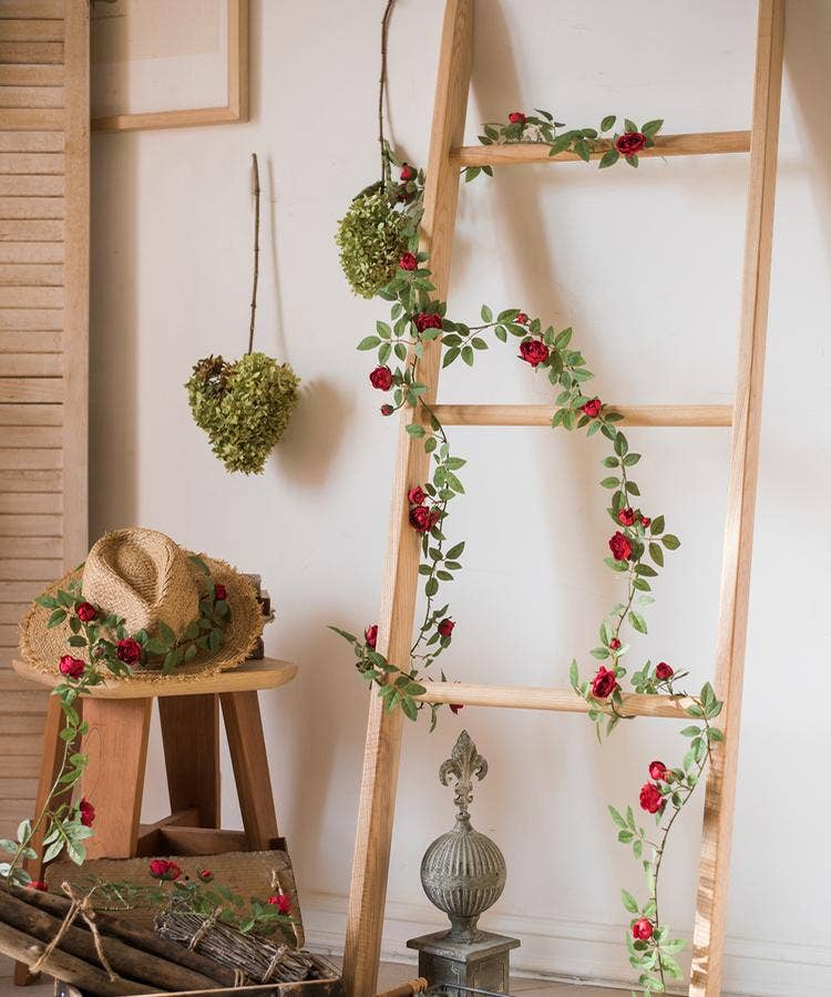 Rustic Reach - Vente Plantes artificielles - Rose en soie, 57 pouces de long8