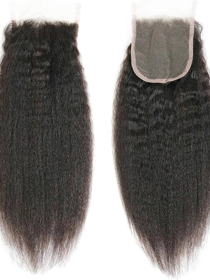 100% Human Hair Kinky Straight Closure 5X5 for wholesale by Hair Konection Corporation