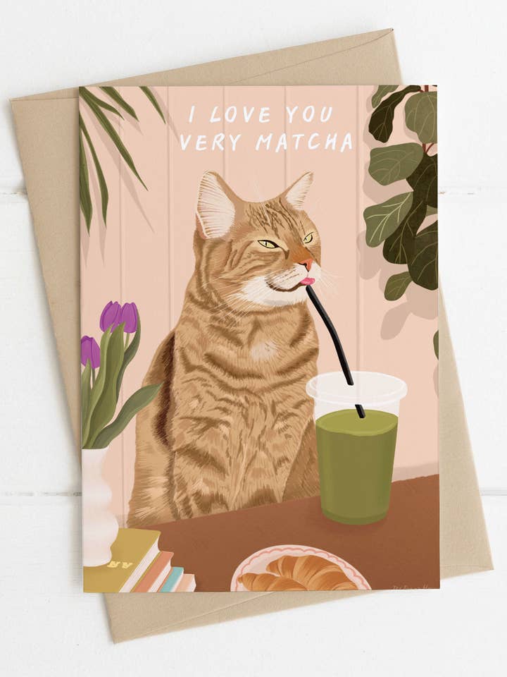 Je t'aime très matcha | Carte de la Saint-Valentin pour la vente par Illustrations Its Funny Howww Inc