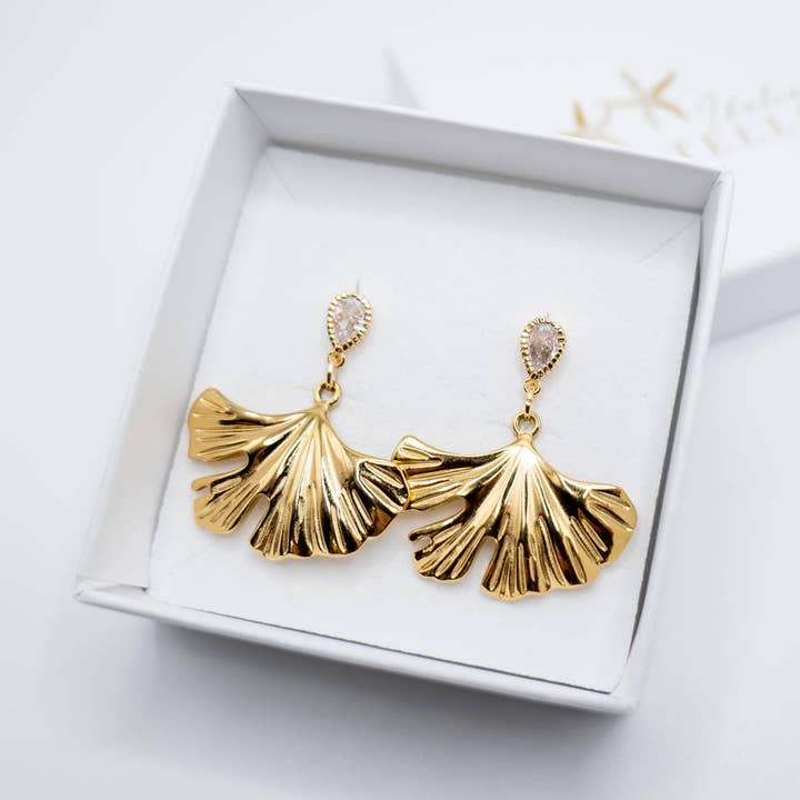Ginkgo - oorbellen met zirkonia's voor wholesale door DUESTELLE ITALIA