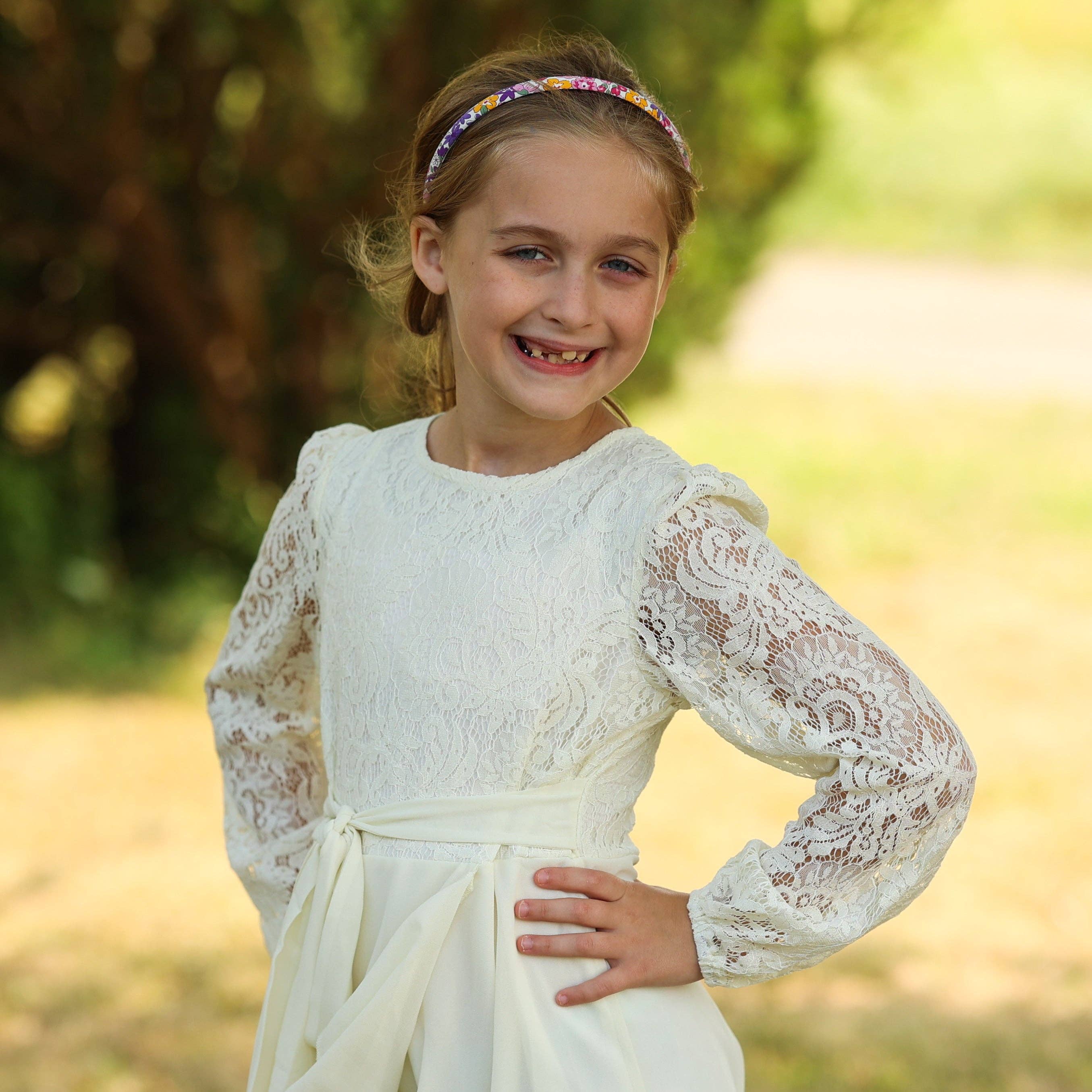 Frog Sac - Vente Serre-tête – enfant - Bandeau fin à fleurs - Accessoires pour cheveux antidérapants pour enfants4