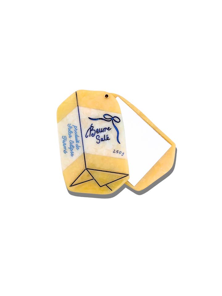 Håndmalet fransk smørkompakt spejl | Miljøvenlig for engroshandel hos Solar Eclipse