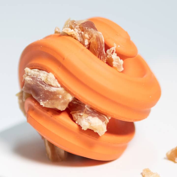 Chewtastic Geometrics Natural Rubber Toy Geo-Hex Orange for wholesale by PetDreamHouse