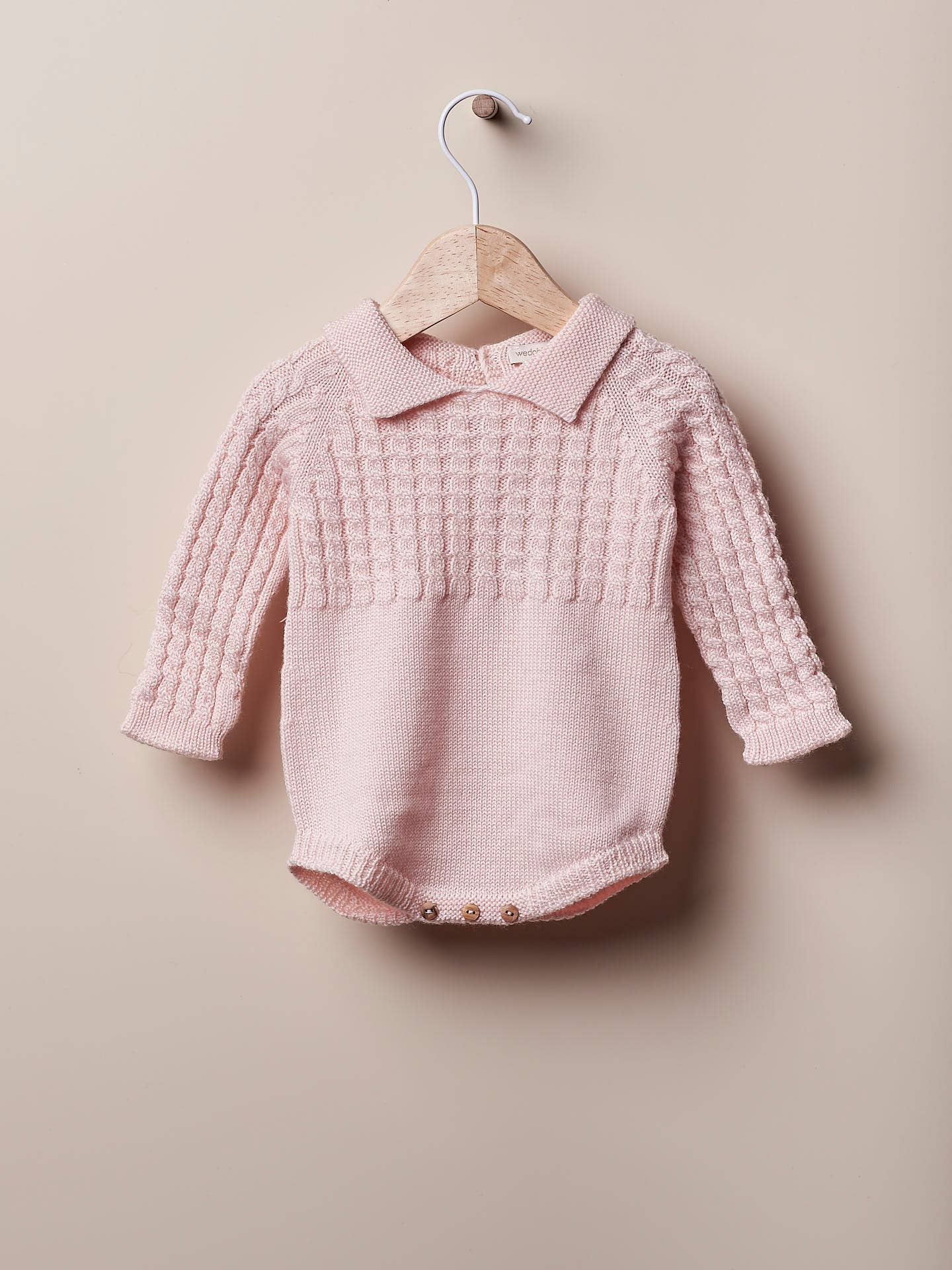 Wedoble: sustainable children's fashion - Wholesale Overalls - Baby - Cable shortie knitted in wool | THIS IS WINTER LOVE1